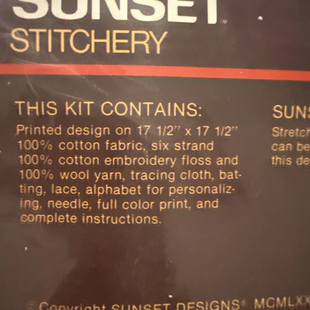 Sunset Stitchery 2882 Welcome Baby Needlecraft Vintage 1984 Craft Kit New